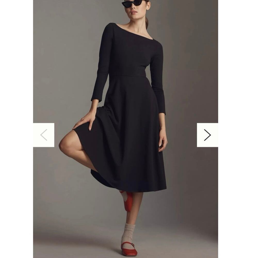 Reformation Black Midi Dress